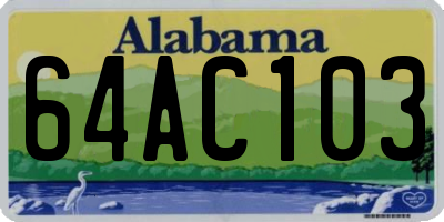 AL license plate 64AC103