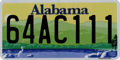 AL license plate 64AC111