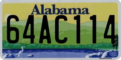 AL license plate 64AC114