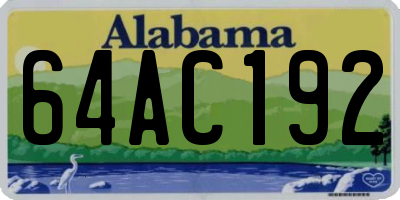 AL license plate 64AC192