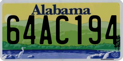AL license plate 64AC194