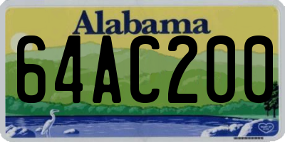 AL license plate 64AC200