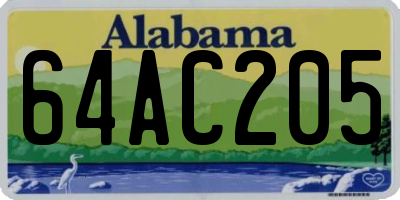 AL license plate 64AC205