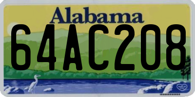 AL license plate 64AC208