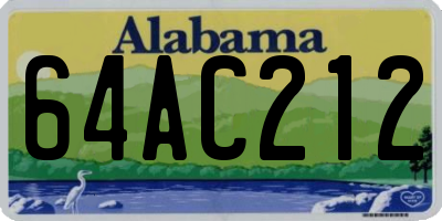 AL license plate 64AC212