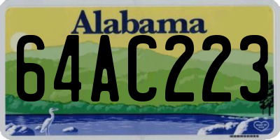 AL license plate 64AC223