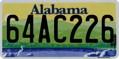AL license plate 64AC226