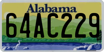 AL license plate 64AC229
