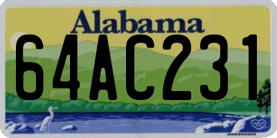 AL license plate 64AC231