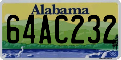 AL license plate 64AC232