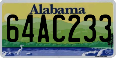 AL license plate 64AC233