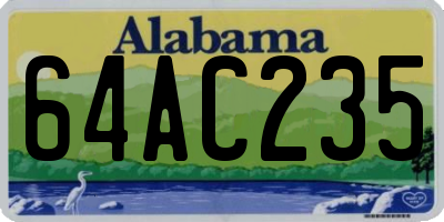 AL license plate 64AC235