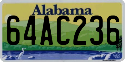 AL license plate 64AC236