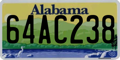 AL license plate 64AC238