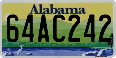 AL license plate 64AC242