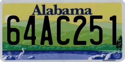 AL license plate 64AC251