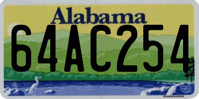 AL license plate 64AC254