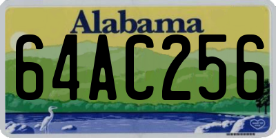 AL license plate 64AC256