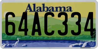 AL license plate 64AC334