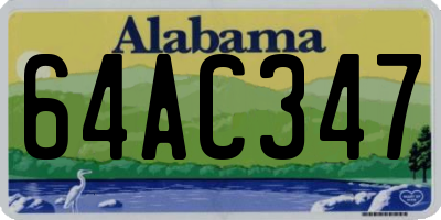 AL license plate 64AC347