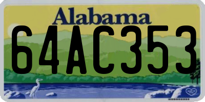 AL license plate 64AC353