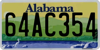AL license plate 64AC354