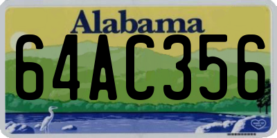 AL license plate 64AC356