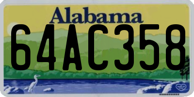 AL license plate 64AC358