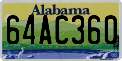 AL license plate 64AC360