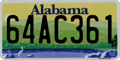 AL license plate 64AC361