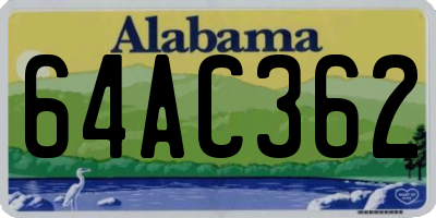 AL license plate 64AC362