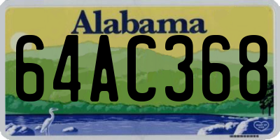 AL license plate 64AC368