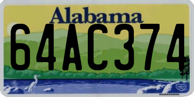 AL license plate 64AC374