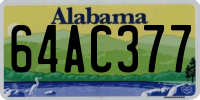 AL license plate 64AC377