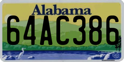 AL license plate 64AC386