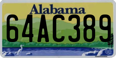 AL license plate 64AC389