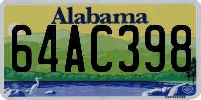 AL license plate 64AC398