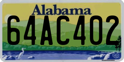 AL license plate 64AC402