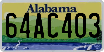 AL license plate 64AC403