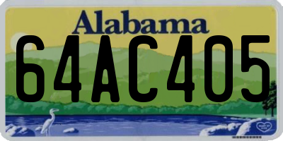 AL license plate 64AC405