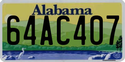 AL license plate 64AC407