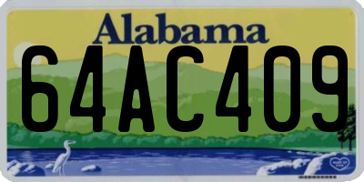 AL license plate 64AC409
