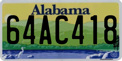 AL license plate 64AC418