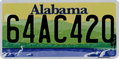 AL license plate 64AC420
