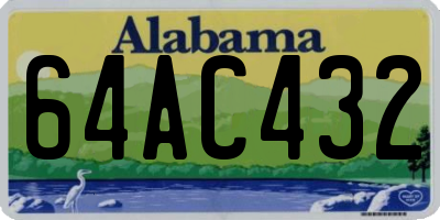 AL license plate 64AC432