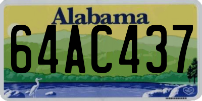 AL license plate 64AC437