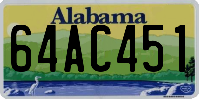 AL license plate 64AC451