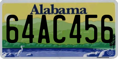 AL license plate 64AC456