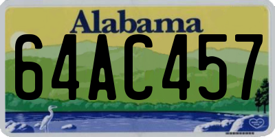 AL license plate 64AC457