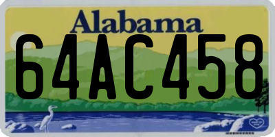 AL license plate 64AC458